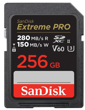 SanDisk SDXC karta 256GB Extreme PRO (280 MB/s Class 10, UHS-II V60)