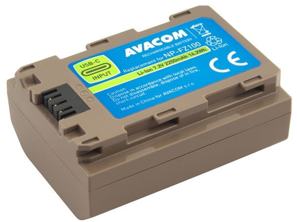 AVACOM Náhradní baterie Sony NP-FZ100 vstup USB-C Li-Ion 7.2V 2250mAh 16.2Wh