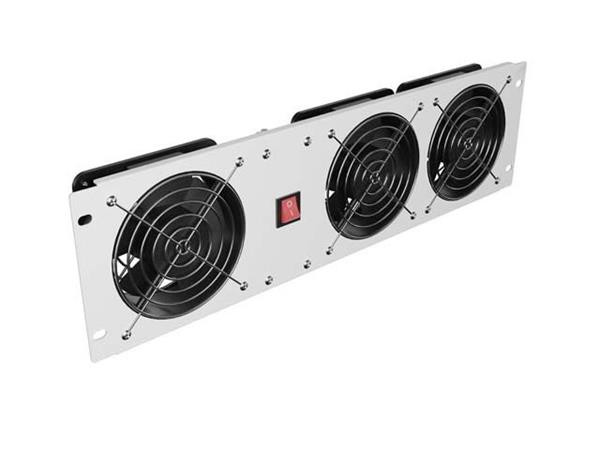 LANBERG VERTIKÁLNÍ VENTILAČNÍ PANEL 19" 3U PRO RACK TŘI VENTILÁTORY 230V ŠEDÝ