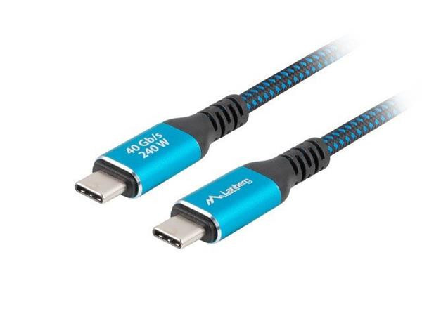 Lanberg KABEL USB-C M/M 4.0 1M 240W 8K 60HZ ČERNO-MODRÝ
