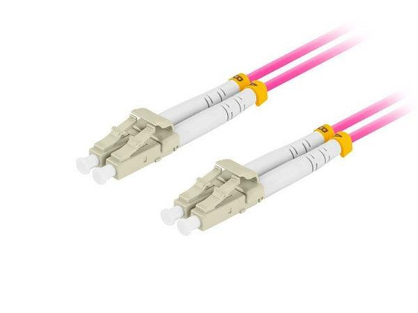 LANBERG  OPTICKÝ PATCHCORD MM LC/UPC-LC/UPC DUPLEX 3M LSZH OM4 50/125 3.0MM FIALOVÝ