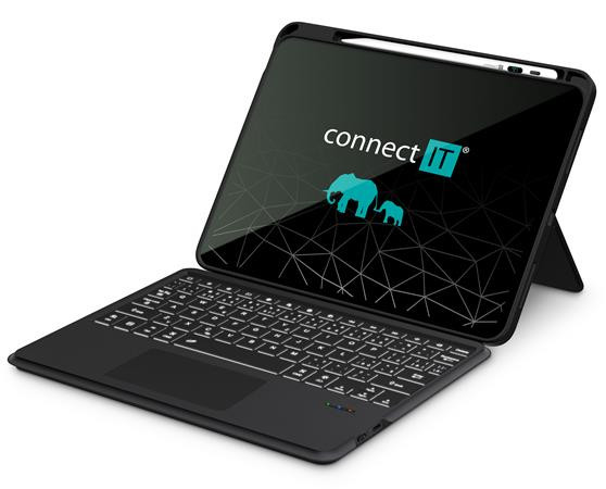 CONNECT IT TabCase podsvícená bezdrátová klávesnice s pouzdrem pro iPad 10.9" ČERNÁ