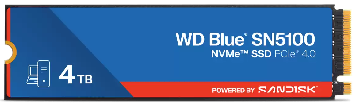 WD BLUE SSD NVMe 4TB WDS400T5B0E PCIe SN5100, Gen4, (R:6900, W:6700MB/s)