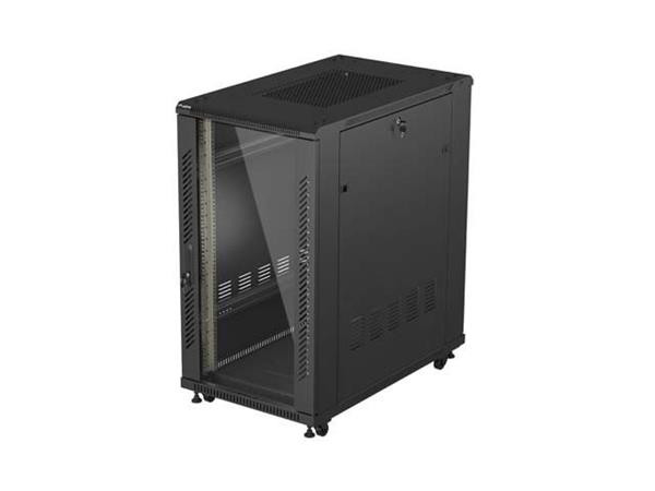 Lanberg RACK CABINET 19" FREE-STANDING 22U/600X1000 (FLAT PACK) WITH GLASS DOOR BLACK