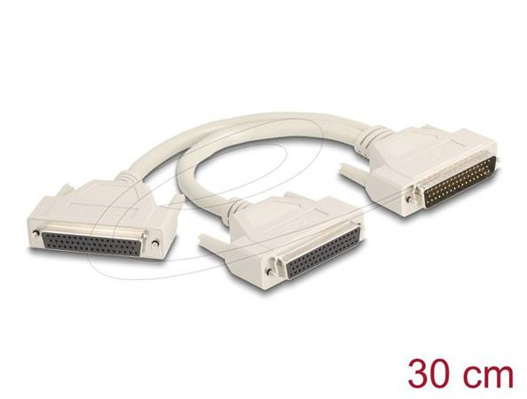 Delock Adaptér z 50 pin zástrčkového konektoru Y-Cable Splitter D-Sub na 2 x 50 pin zásuvky D-Sub, se šrouby,30 cm