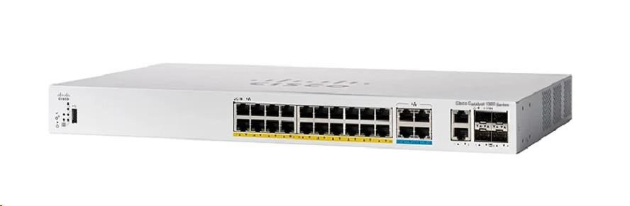 Cisco Catalyst switch C1300-24MGP-4X (16xGbE,8x2,5GbE,4xSFP+,24xPoE+,375W) - REFRESH