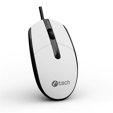 C-TECH myš WM-10, USB, 1200 DPI, bílo-černá