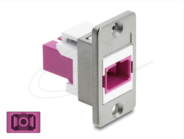 Delock Panelový adaptér SC Simplex samice na SC Simplex samice, stříbrný / fialový / bílý