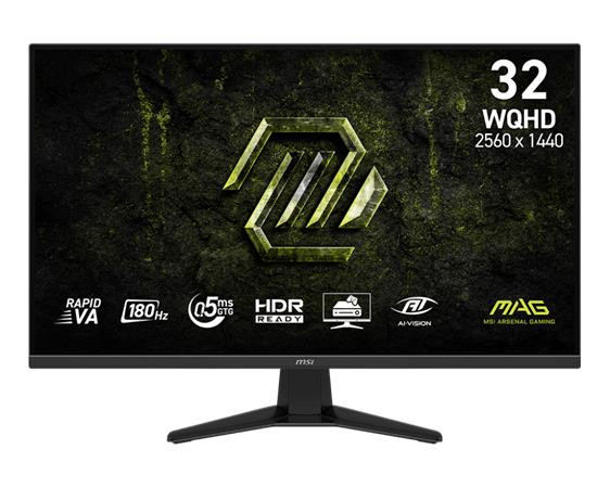 MSI Gaming monitor MAG 325QF E18V 31,5" Rapid VA/2560x1440 (WQHD)/180Hz/0,5ms/2xHDMI/DP/černá