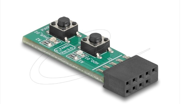 Delock Přepínač s tlačítkem Reset a tlačítkem zapnutí/vypnutí pro základní desku PC