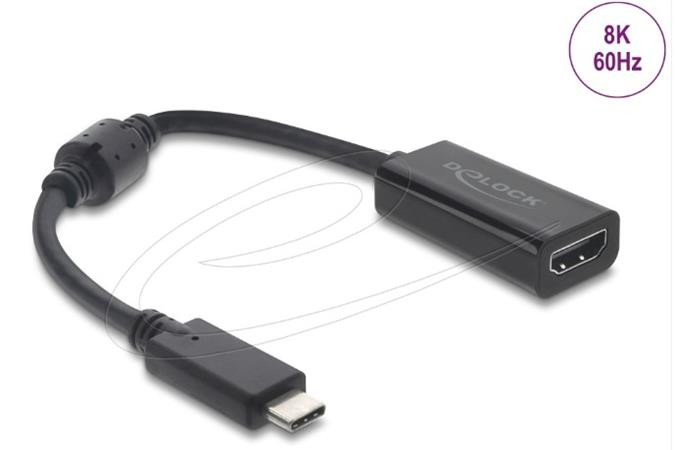 Delock Adaptér z rozhraní USB Type-C™ na HDMI (režim DP Alt) 8K 60 Hz s HDR a HDCP černá
