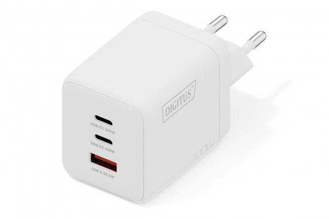 DIGITUS USB Nabíječka GaN 100W 2x USB-C, 1x USB-A
