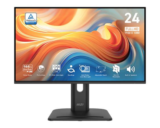 MSI monitor PRO MP245PG E14 23,8" IPS/FHD/144Hz/1ms/HDMI/DP/VGA/výšk.nastavitelný/pivot/černá