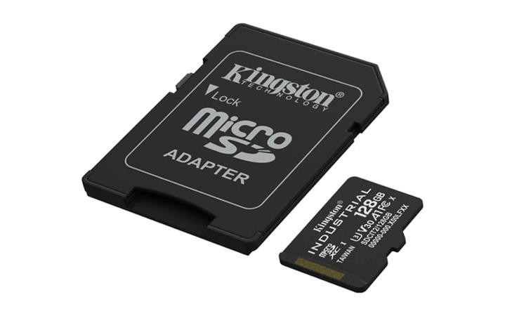 KINGSTON 128GB microSDXC Industrial C10 A1 pSLC Card + SD Adapter