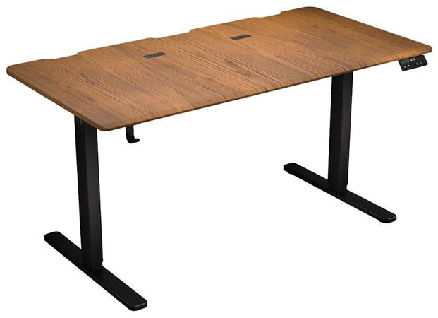 Endorfy Atlas L Electric Dark Wood,Herní stůl, motorizovaný, výškově stavitelný,cable management,150×76cm,nosnost 80kg,hnědo-černá