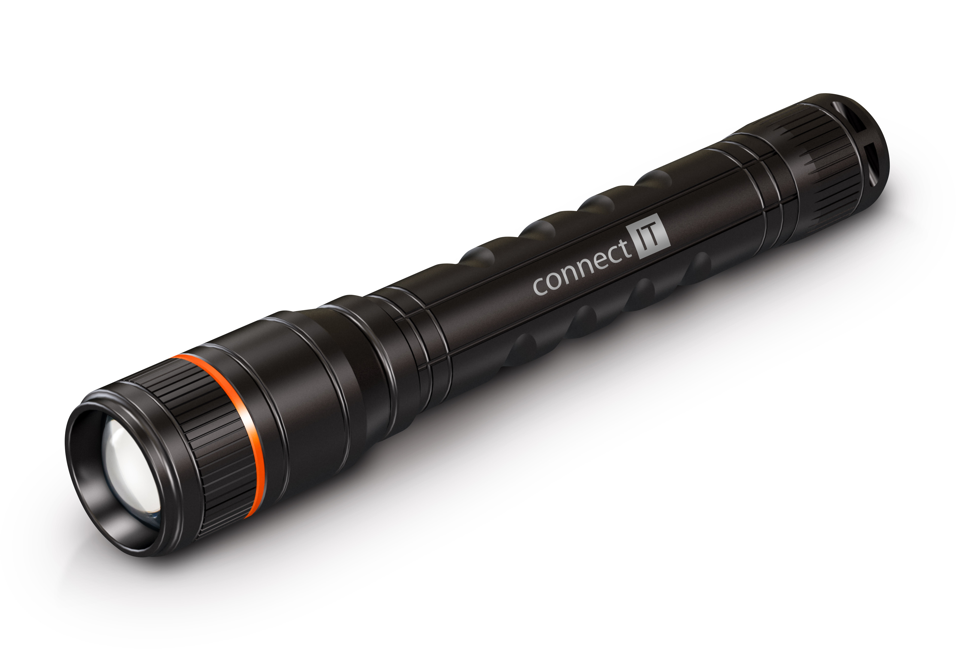 CONNECT IT GLEAM 300 LED ruční svítilna 2x AA, 300 lm, hliníková, voděodolná, černá