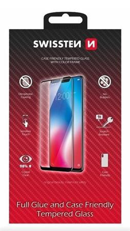 SKLO SWISSTEN FULL GLUE, COLOR FRAME, CASE FRIENDLY PRO APPLE IPHONE 17 ČERNÉ