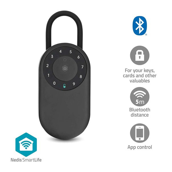 Nedis BTHKB11BK - Trezor na klíče SmartLife | Bluetooth® | Venkovní | Číslice | IP65 | Černá