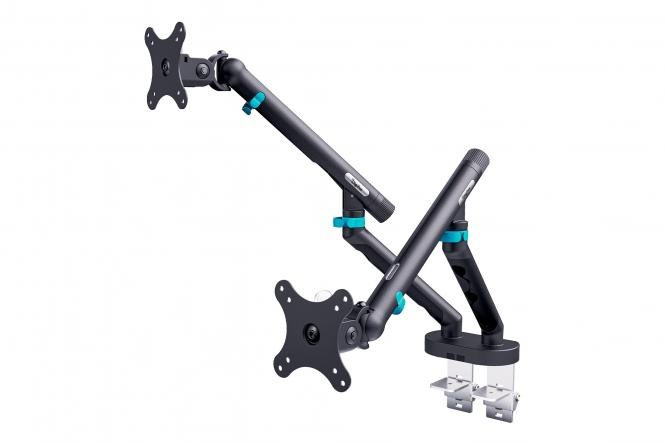 Digitus držák na dva monitory 2x 35"/10 kg, mechanická pružina, VESA: 75x75, 100x100, černý