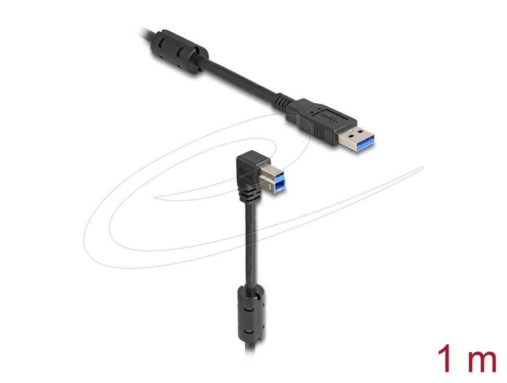 Delock USB 5 Gbps kabel Typ-A samec na Typ-B samec 90° pravoúhlý dolů 1 m