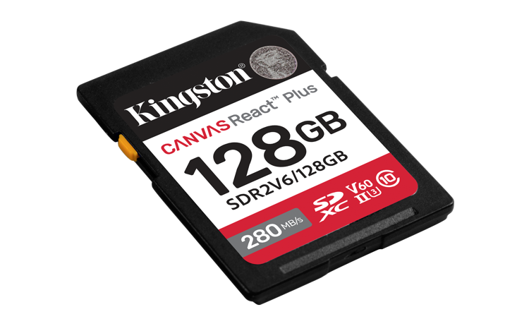 KINGSTON 128GB Canvas React Plus SDXC UHS-II 280R/100W U3 V60 for Full HD/4K