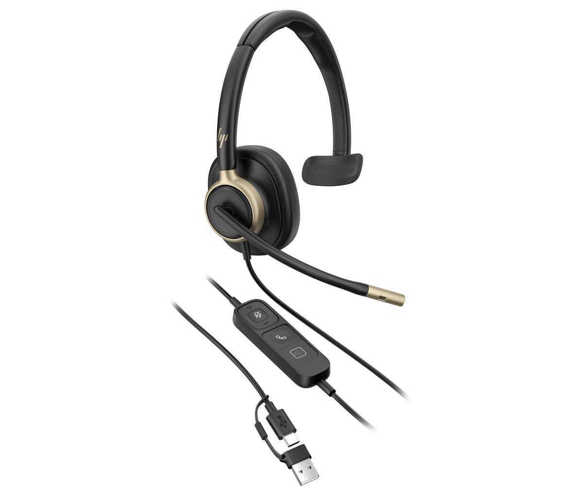 HP Poly Mission 815  náhlavní souprava Mono USB-C +USB-C/A  