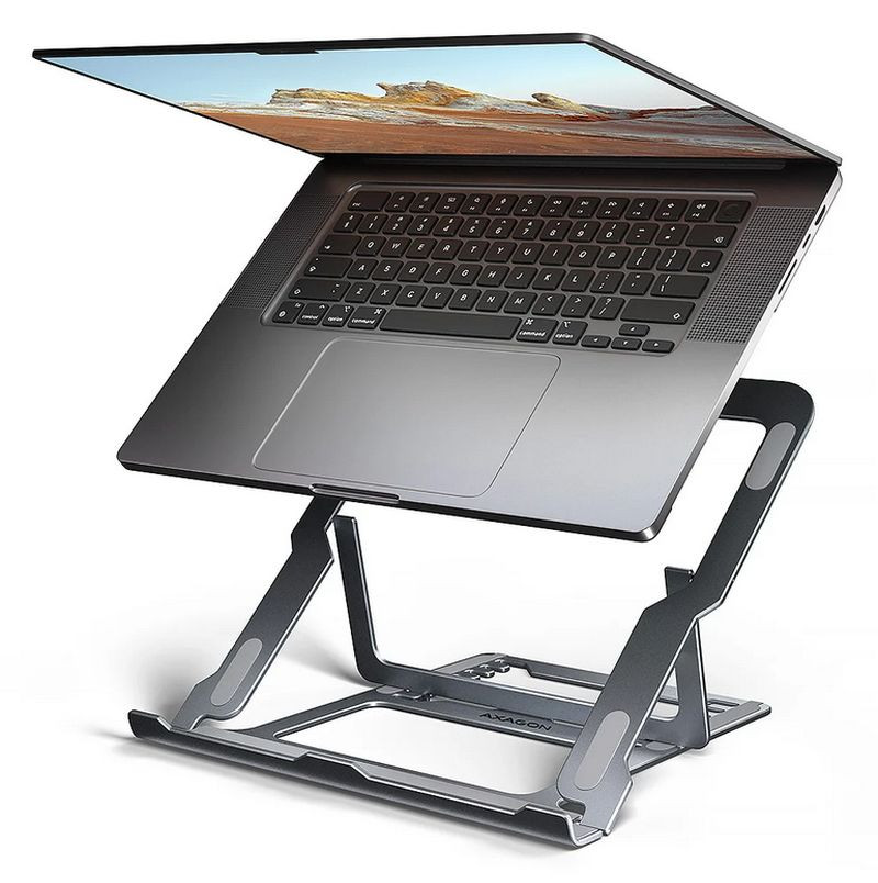 AXAGON STND-LAG hliníkový stojan na notebook 10"-17.3" nastavitelná výška, šedý