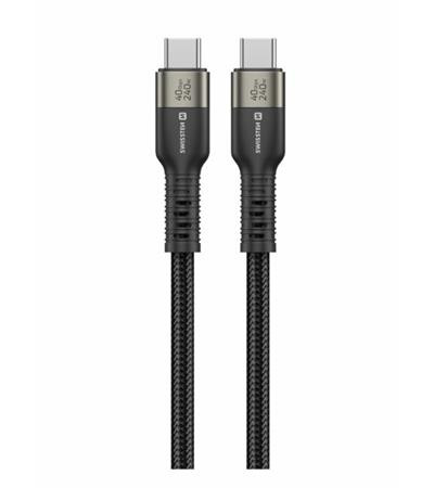 SWISSTEN DATOVÝ VIDEO KABEL USB 4.0, USB-C, 240W, 8K@60Hz, 40 Gb/s, TB3 & TB4, 0,5 M ČERNÝ