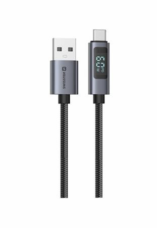 SWISSTEN LCD KABEL USB-A / USB-C 1 M ČERNÝ