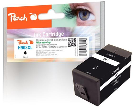 PEACH kompatibilní cartridge HP No. 903XL, černá, T6M15AE OEM chip