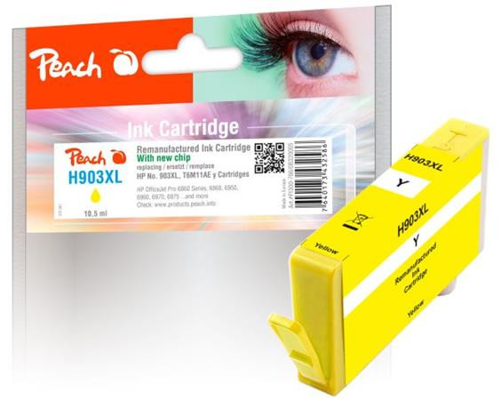 PEACH kompatibilní cartridge HP No. 903XL, žlutá, T6M11AE OEM chip