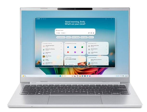 Acer Aspire 14 AI (A14-I71M-7679) Ultra 7 355/16GB/512GB SSD/14" WUXGA/Win11 Home/stříbrná  