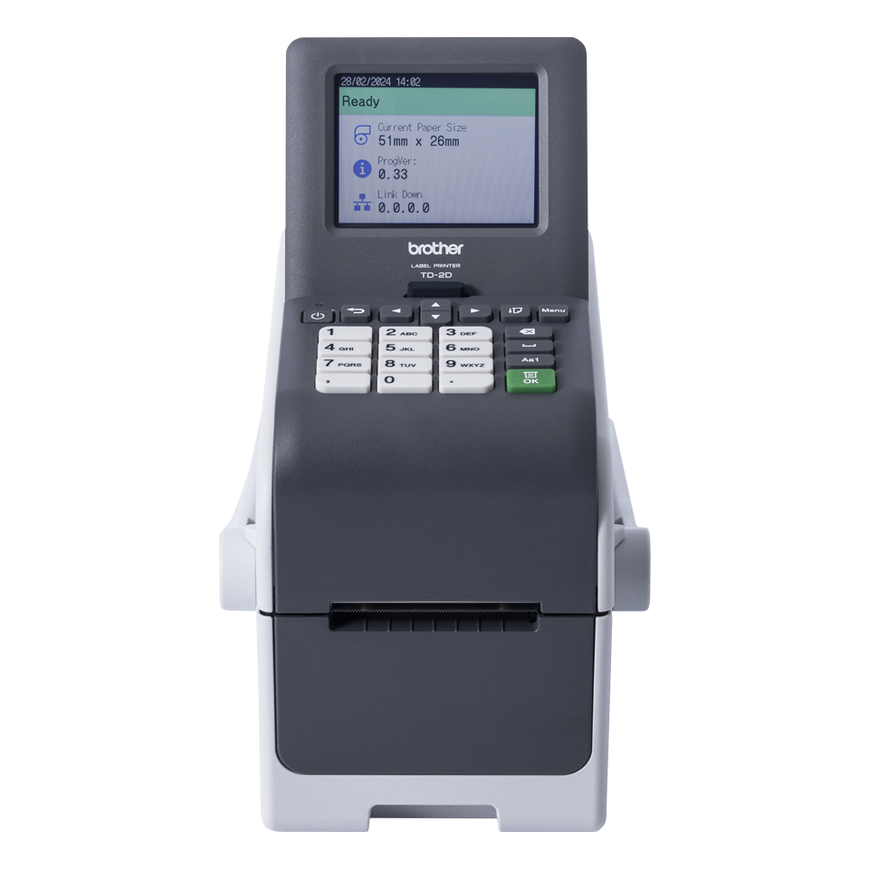 Brother - TD-2350DSAH300 (300 dpi,až 152,4 mm/sec., bar. dotyk. displ. sklop. madlo, USB, USB Host, RS-232C*, LAN,  Blue