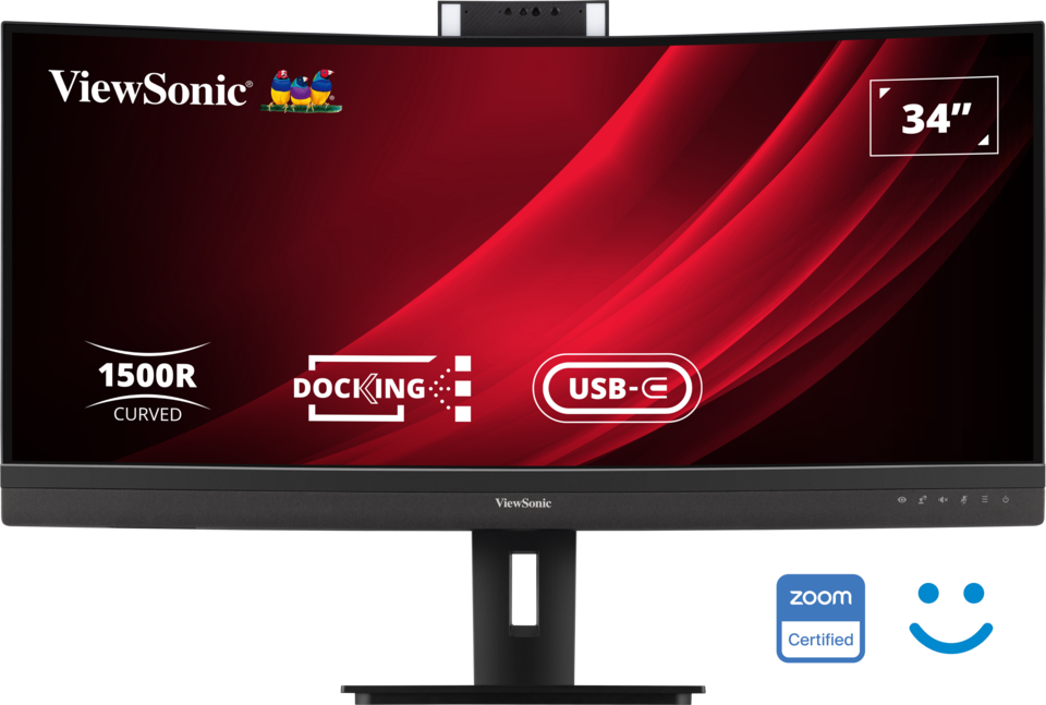 Viewsonic VG3457CV 34" zakřivený VA/3440x1440@100Hz/5ms/350cd/2xHDMI/DP/USB/USB-C/RJ45/Webcam/Repro/HAS/VESA