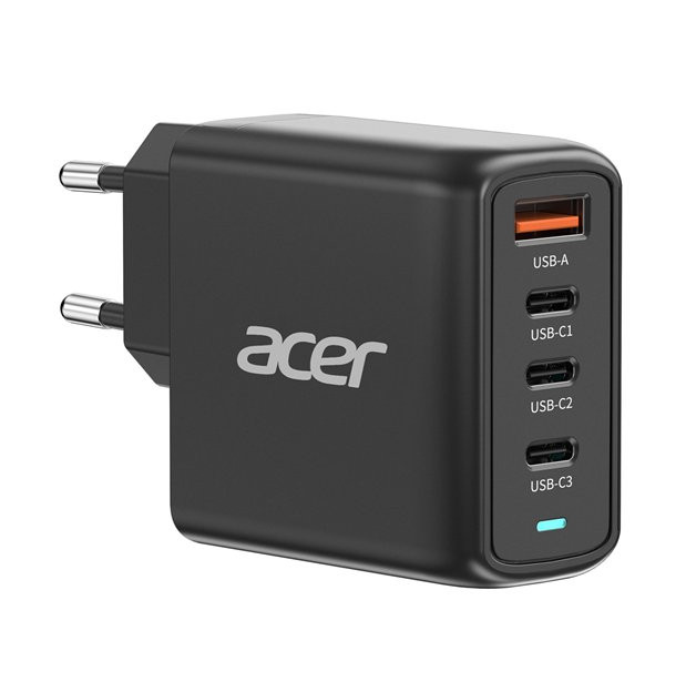 ACER 100W PD GaN charger - black; 3x USB Type-C + 1x USB Type-A , černá