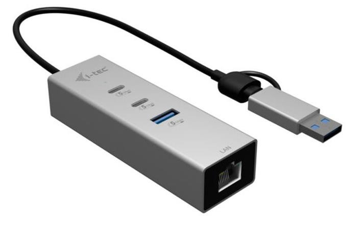 i-tec USB-C/USB-A Metal HUB 3 (2x USB-C, 1x USB-A) Port + 2.5GLAN
