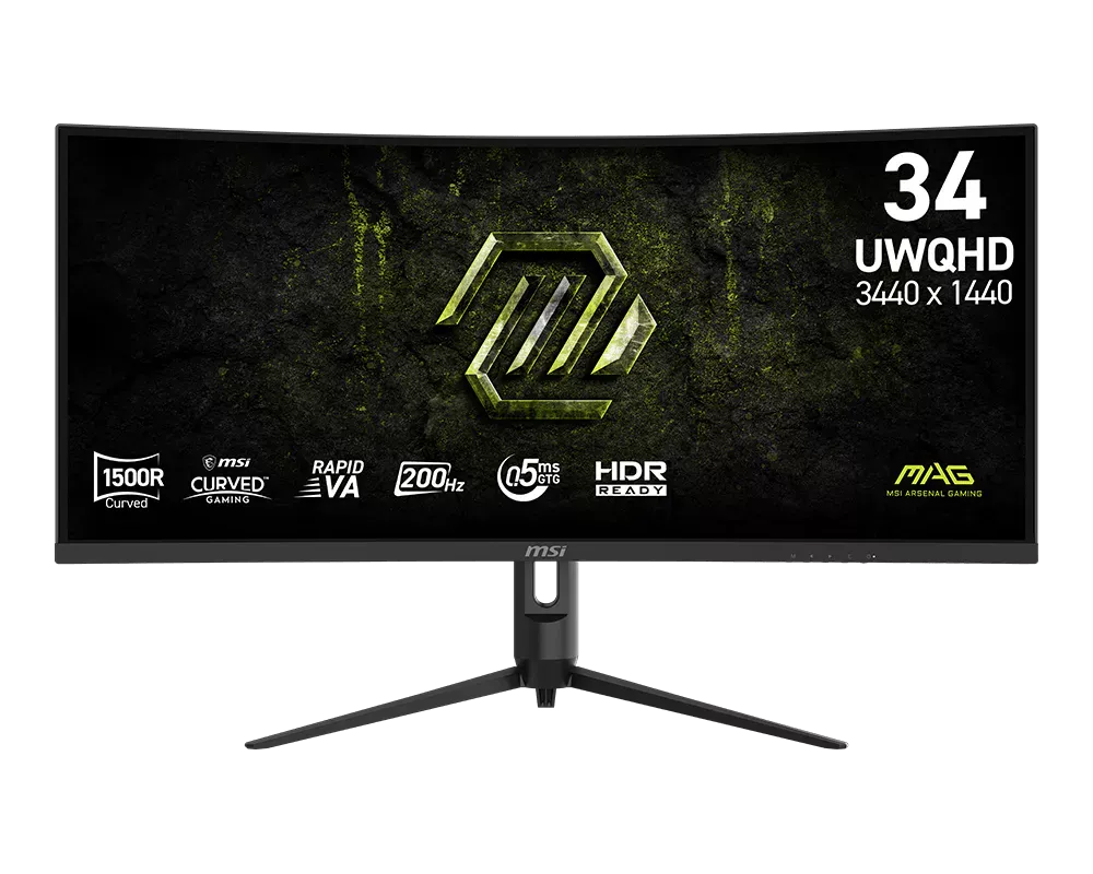 MSI Gaming MAG 342CQRF E20, 34" Rapid VA zakřivený /3440x1440(UWQHD)/200Hz/0,5ms/DP/2xHDMI/Výškově nast./Pivot/černá