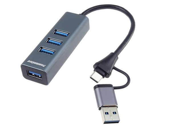 PremiumCord 5G SuperSpeed USB3.2 Hub USB-C a USB-A na 4x USB-A 3.2 Gen 1