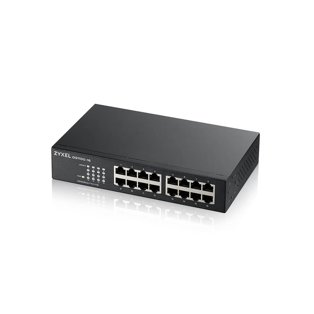 Zyxel GS1100-16S 16 port Gigabit - DIP selector Unmanaged Switch