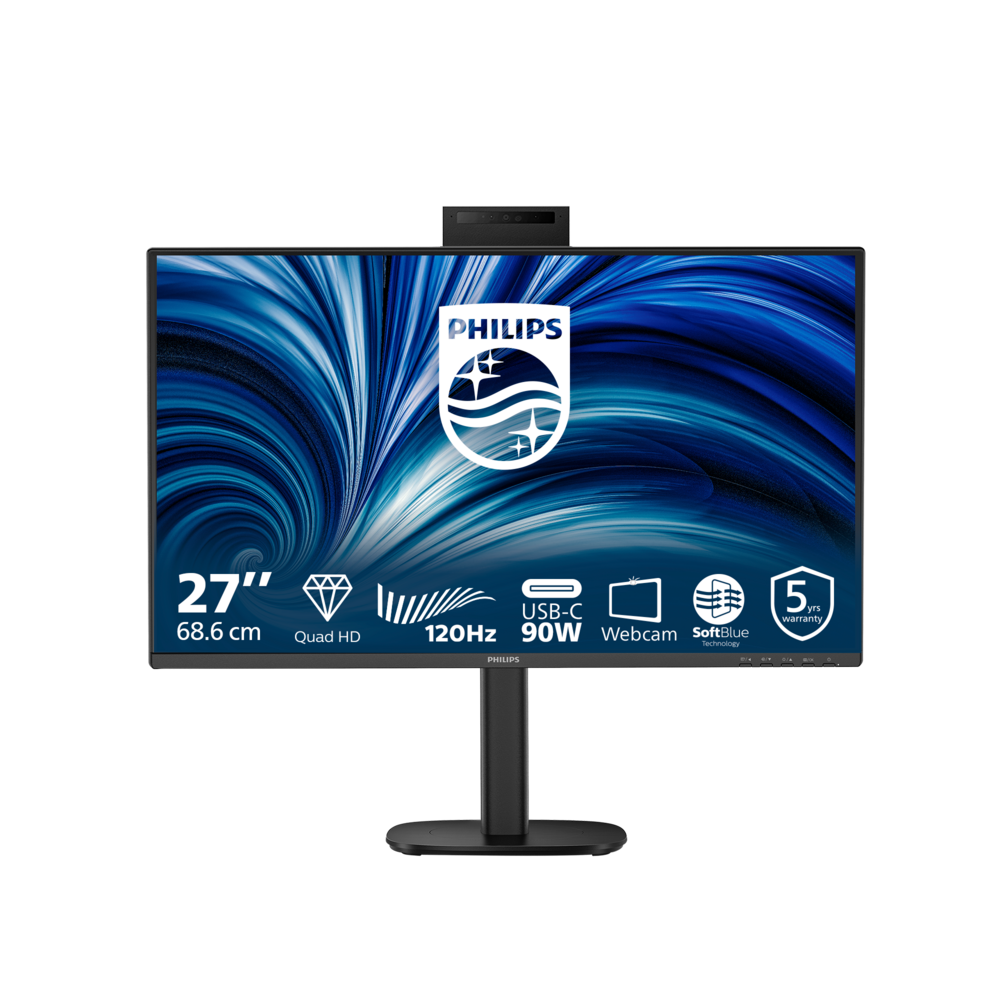 Philips LCD 27B2U3601H 27" IPS/2560x1440@120Hz/4ms/350cd/HDMI/DP/4xUSB/USB-C dock/RJ45/Webcam/Repro/Pivot/HAS/5 let