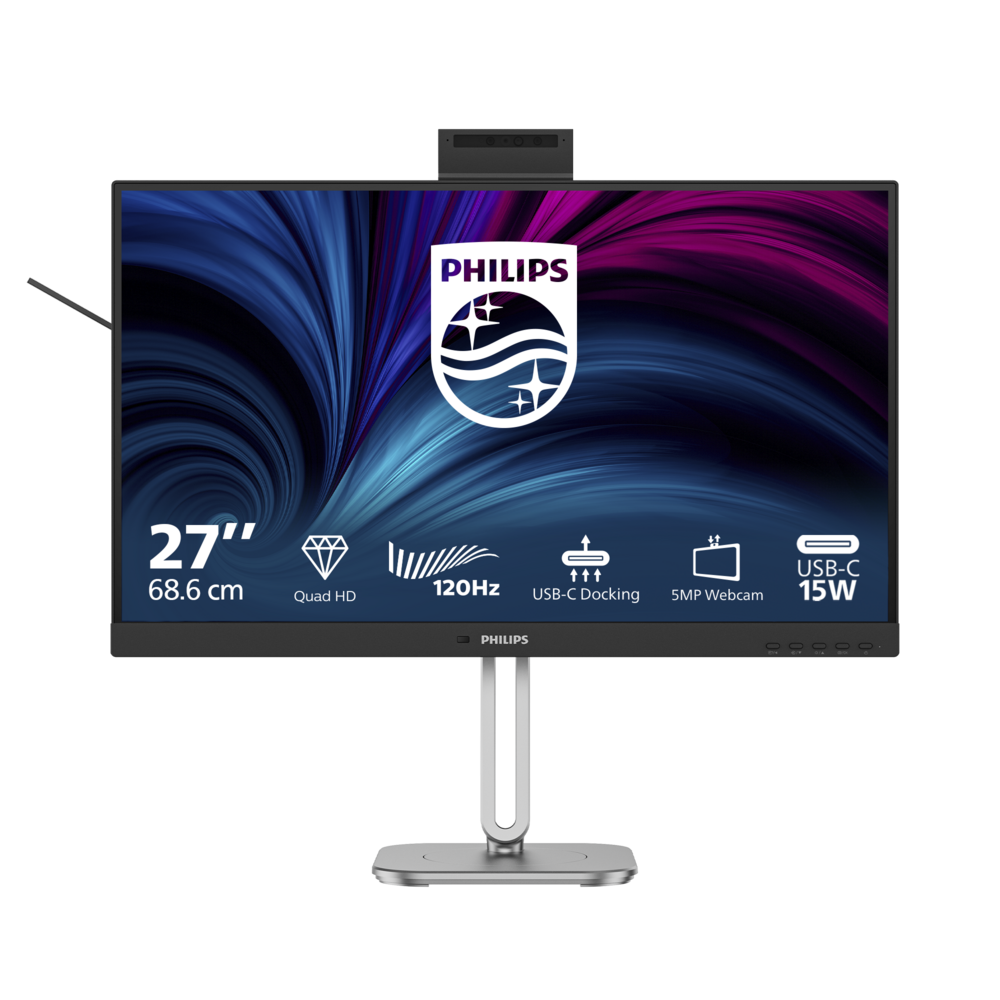 Philips LCD 27B2U4601H 27" IPS/2560x1440@120Hz/4ms/350cd/HDMI/DP/4xUSB/USB-C dock/RJ45/Webcam/Repro/Pivot/HAS/5 let