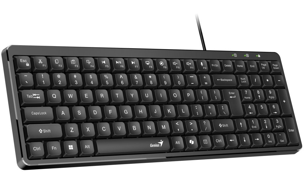 Genius LuxeMate 120, Klávesnice, drátová, CZ+SK layout, retro klávesy, Copilot AI, numerická část, USB, černá