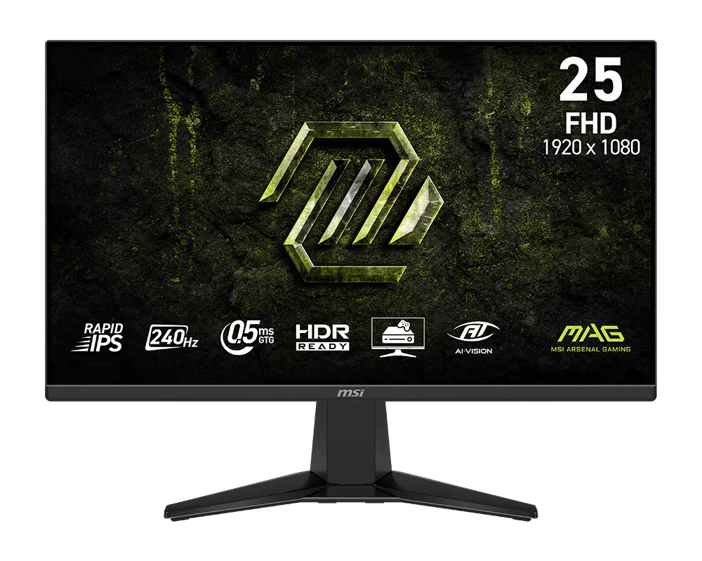 MSI MAG 255F X24 24,5" Rapid IPS/FHD/240Hz/0,5ms/2xHDMI/DP/černá