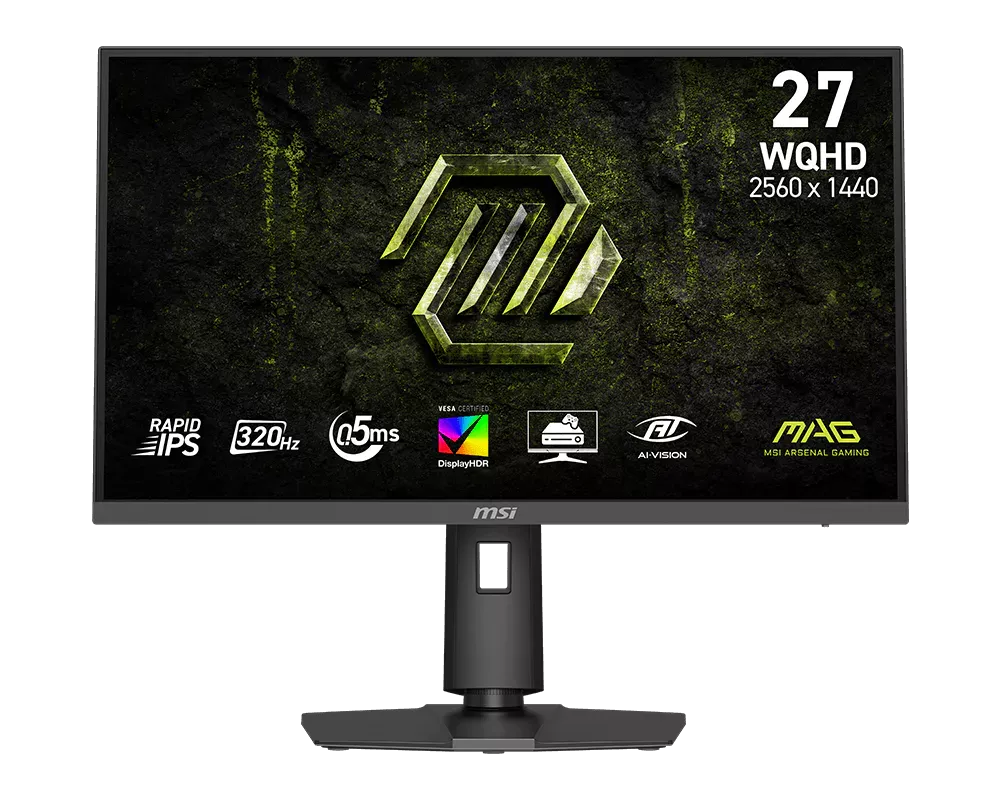 MSI Gaming monitor MAG 274QPF X32,27" Rapid IPS/2560x1440(WQHD)/320Hz/0,5ms/2xHDMI/DP/Výšk. nastavitelný/Pivot/černá