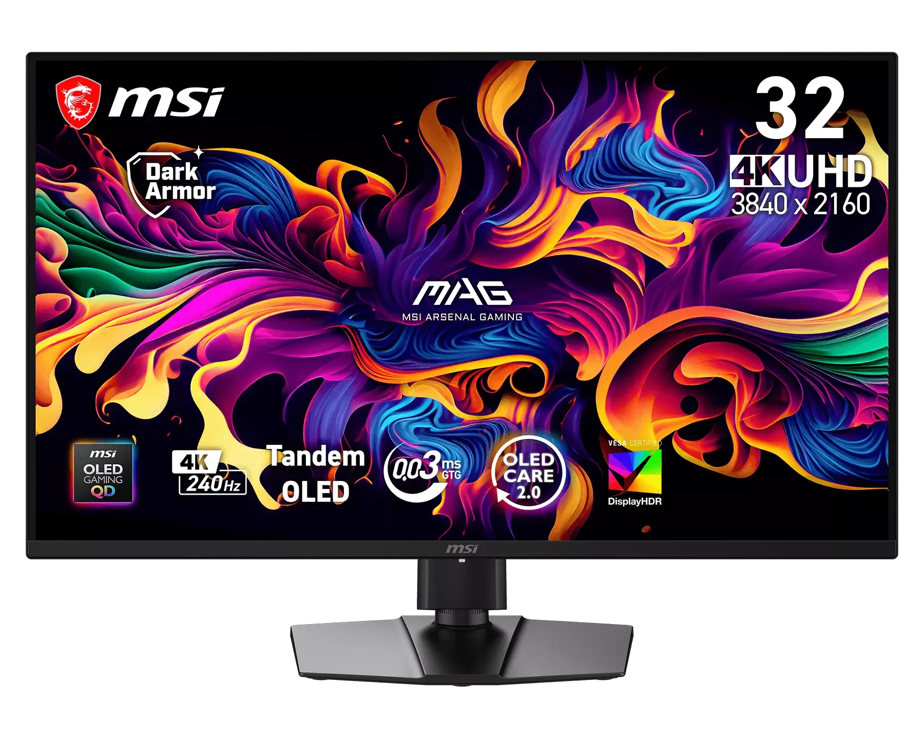 MSI Gaming monitor MAG 321UP QD-OLED X24, 31,5" QD-OLED/3840x2160(UHD)/240Hz/0,03ms/2xHDMI/DP/USB-C/výšk. nast./Pivot
