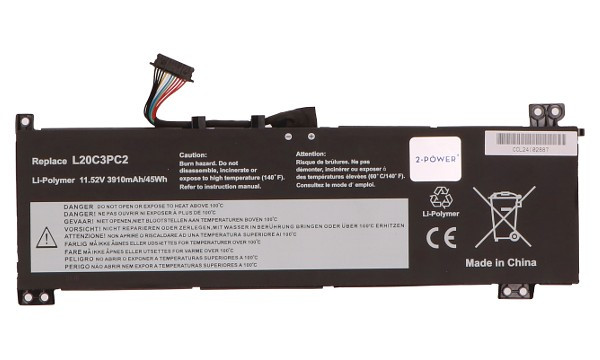 2-Power pro Lenovo ( L20C3PC2 alternativ )  Baterie do Laptopu 11,52V 3910mAh