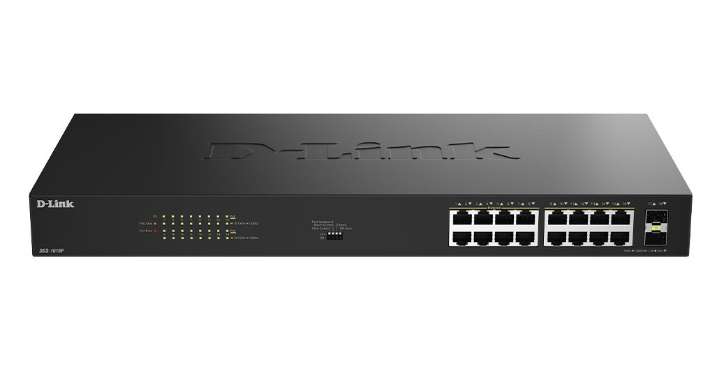 D-Link DGS-1010MP/E - 10-Port Gigabit PoE+ Unmanaged Switch,1 x SFP port,1 x Gigabit Uplink Port