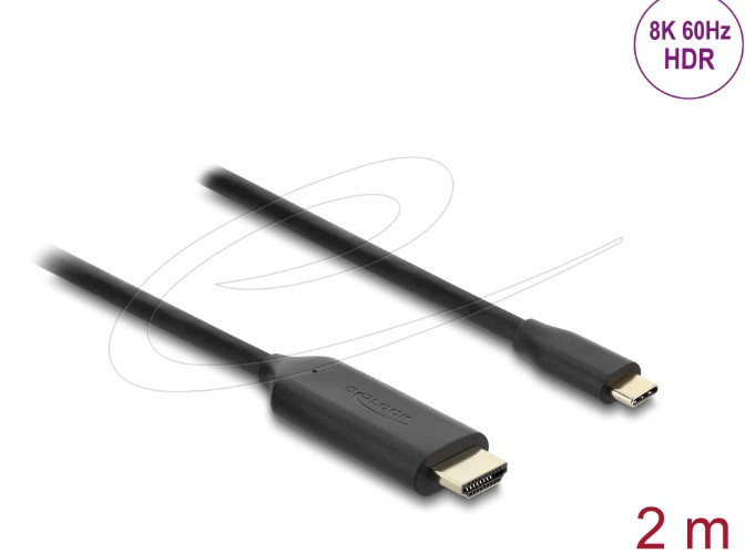 Delock Kabel USB Type-C™ na HDMI (DP Alt Mód) 8K 60 Hz s funkcí HDR 2 m černá