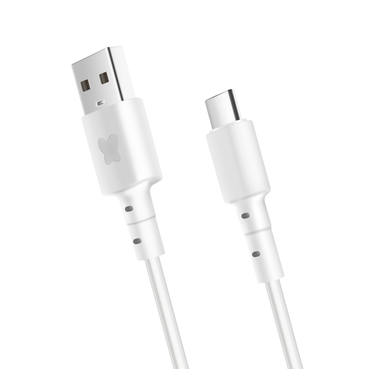 Datový a nabíjecí kabel Bonbon s konektory USB/USB-C, 1 metr, bílý