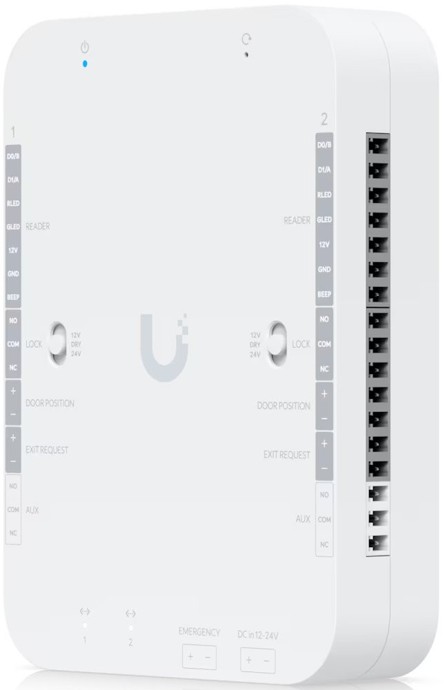 Ubiquiti UniFi Access Retrofit Hub - Hub pro 2 dveře, podpora Wiegand a OSDP čteček, 2x 100MbE, napájení DC 12/24V